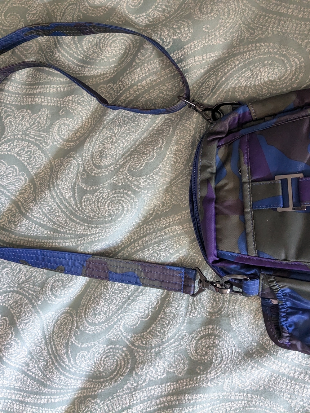 Blue & Purple Camouflage Crossbody Bag